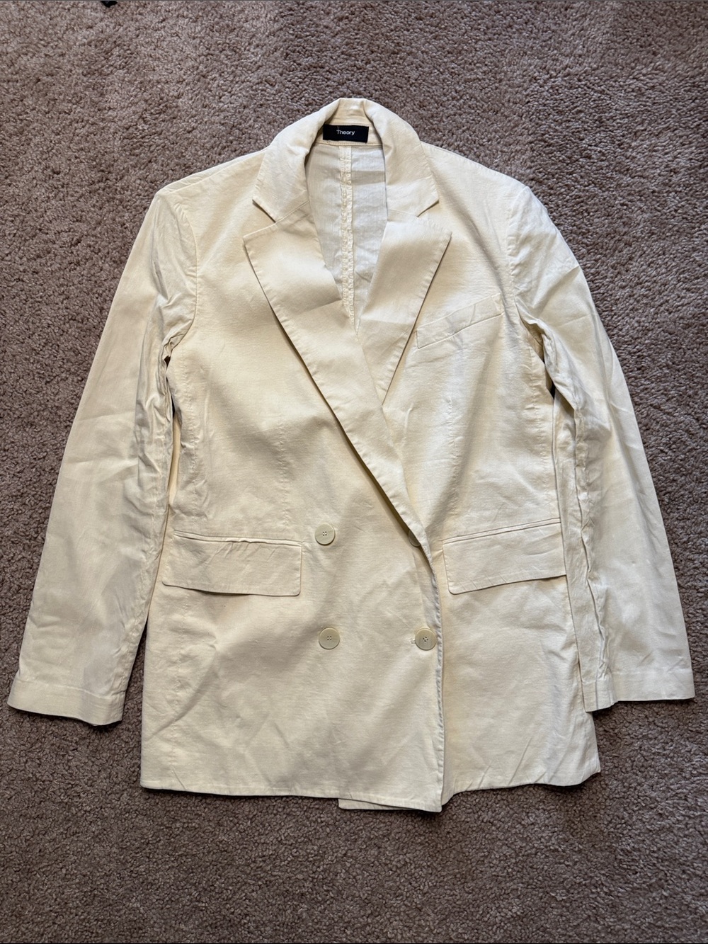 Theory Women's Off-White Double-Breasted Blazer
